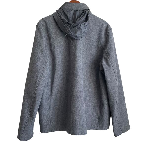 Dockers Mens Jacket XL Gray Zip in Hood Full Zip Front Softshell Coat Gorpcore - Picture 3 of 12